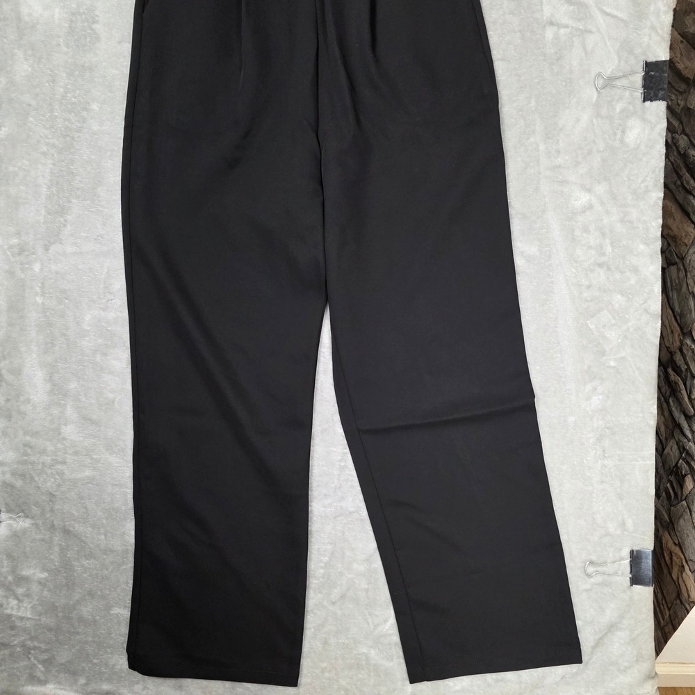 Wide Leg Overalls Jumpsuit Square Neck Women S Black NEW Office Wear Chic Modern - Picture 2 of 15